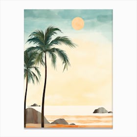 Watercolour Of Ipanema Beach   Rio De Janeiro Brazil 1 Canvas Print