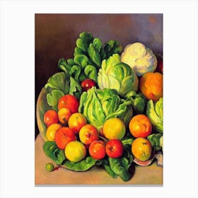 Lettuce Cezanne Style vegetable Canvas Print