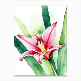 Watercolor Lily Canvas Print