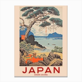 Amami Oshima, Visit Japan Vintage Travel Art 2 Canvas Print