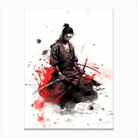 Japanese Samurai Honour Sumi-e 1 Canvas Print