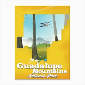 Guadalupe Mountains National Park Travel map Canvas Print