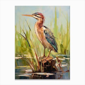 Bird Painting Green Heron 2 Canvas Print