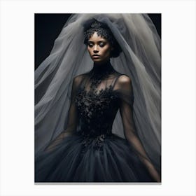 Black Wedding Dress Canvas Print