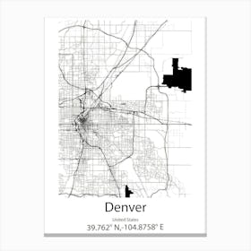 Denver,United States Minimalist Map Canvas Print