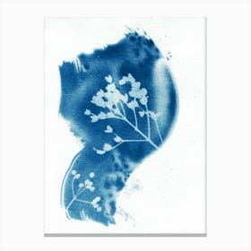 Abstract Botanical Blue Canvas Print