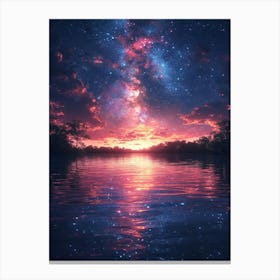 Night Sky Over Water 5 Canvas Print