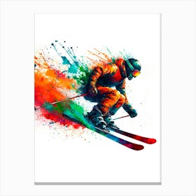 Skier Painting Canvas Print