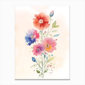 Watercolor Flowers 5 Canvas Print