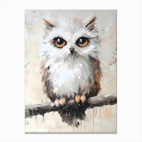 Owl On A Branch 1 Canvas Print