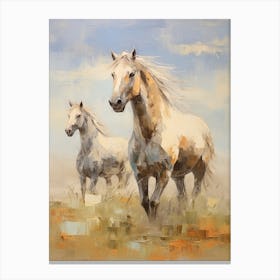 Horses Painting In Mongolia 4 Canvas Print