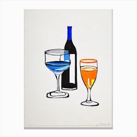 Assyrtiko Picasso 1 Line Drawing Cocktail Poster Canvas Print