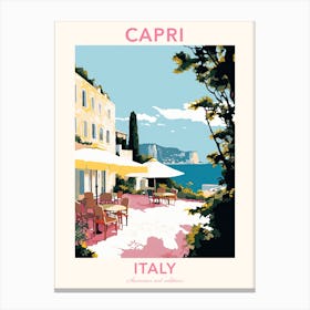 Capri, Italy, Flat Pastels Tones Illustration 3 Poster Canvas Print