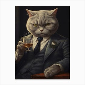 Gangster Cat British Shorthair 3 Canvas Print