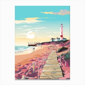 Lighthouse At The Beach Canvas Print