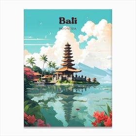 Bali Indonesia Lake Modern Travel Art Canvas Print