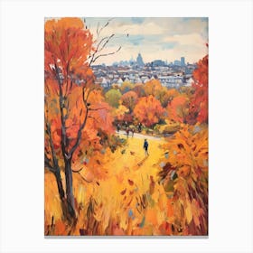 Autumn City Park Painting Primrose Hill London 3 Canvas Print