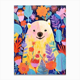 Polar Bear In The Garden, Matisse Inspired Canvas Print