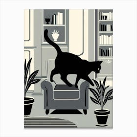 Cat On A Chair Canvas Print