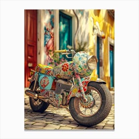 Vintage Colorful Scooter 39 Canvas Print