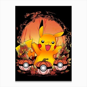 Pikachu Spooky Night - Pokemon Halloween Canvas Print