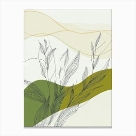 Line Drawing Of A Leaf 32 Canvas Print