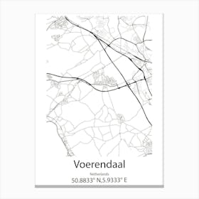 Voerendaal,Netherlands Minimalist Map Leinwandbilder