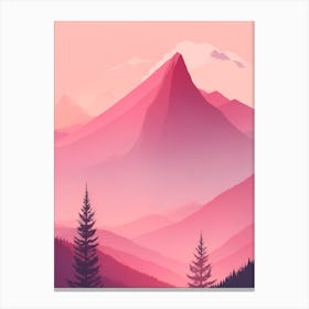Misty Mountains Vertical Background In Pink Tone 15 Canvas Print