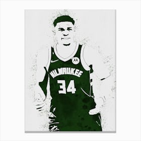 Giannis Antetokounmpo Milwaukee Bucks Canvas Print