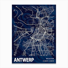 Antwerp Crocus Marble Map Canvas Print