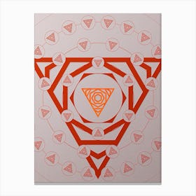 Geometric Abstract Glyph Circle Array in Tomato Red n.0185 Canvas Print
