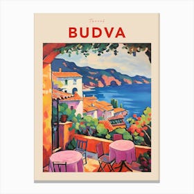 Budva Montenegro 3 Fauvist Travel Poster Canvas Print