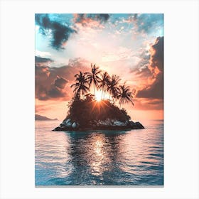 Sunset On The Island Canvas Print