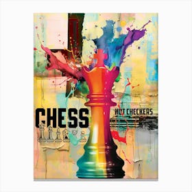 Color Bursting Chess Canvas Print