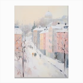 Dreamy Winter Painting Oslo Norway 2 Canvas Print