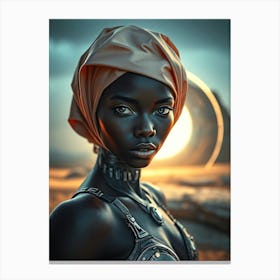 African Beauty by a Desert Portal Canvas Print