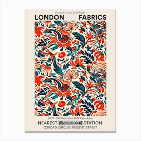 Poster Petals Tango London Fabrics Floral Pattern 1 Canvas Print