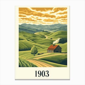 Aihrgdesign A Retro Poster Of A Peaceful 1903 Countryside Fea 260a2336 Bd18 4be9 B0d2 858aeafdfef6 0 Canvas Print