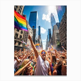 A Jubilant Scene Capturing The Throng Of Illustrations Representing The Vast Spectrum Of The Rainbow (2) Canvas Print