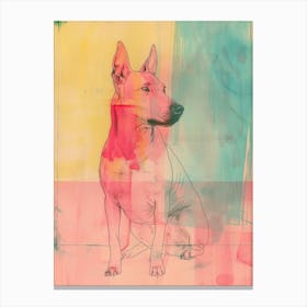 Pastel Geometric Dog Watercolour Illustration Canvas Print