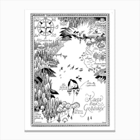 The Moomin Drawings Collection Moomin Valley Map 2 Canvas Print