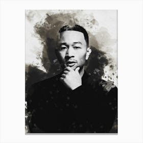 Smudge Of Portrait John Legend Canvas Print