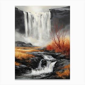Waterfall In Iceland 1 Canvas Print