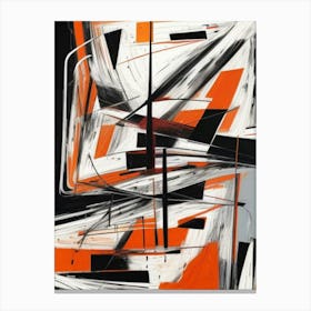 Abstract Orange And Black Painting Canvas Print