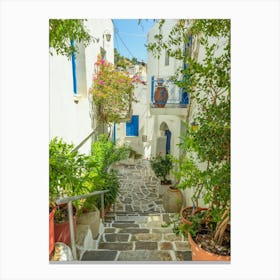 Narrow Alley On The Greek Islands Canvas Print