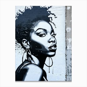 Graffiti Mural Of Beautiful Black Woman 28 Canvas Print