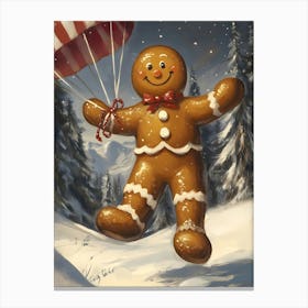 Gingerbread Man Flying Canvas Print