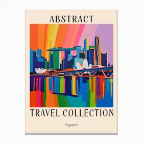 Abstract Travel Collection Poster Singapore 2 Canvas Print
