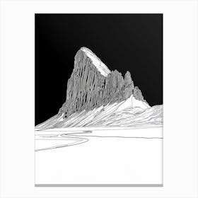 Cadair Idris Mountain Line Drawing 7 Canvas Print