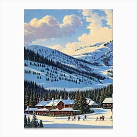 Beaver Creek, Usa Ski Resort Vintage Landscape 2 Skiing Poster Canvas Print